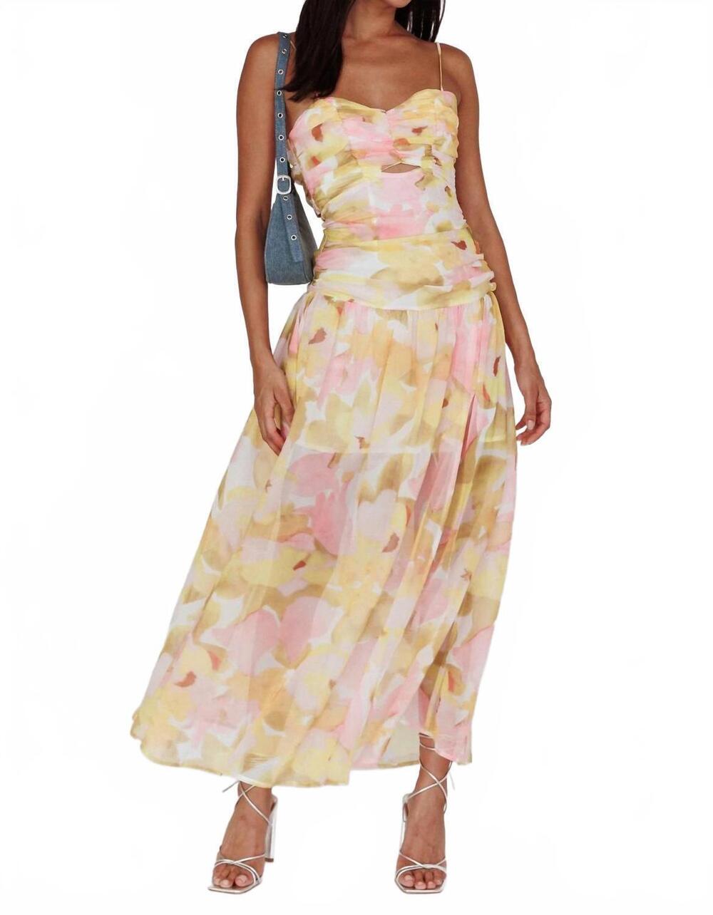 NEW ONE AND ONLY COLLECTIVE sleeveless tie back dress in pink floral